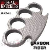Carbon Fiber Knuckles Legal Duster Lightweight Puncher - Silver Self Defense Paperweight