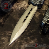 Carbon Fiber OTF Knife D/A Switchblade - REAL Layered Damascus - Delta Force Automatic Knives Dagger Plain