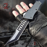 Carbon Fiber OTF Knife Delta Force Automatic Switchblade Knives Dark Knight - Tanto Xtreme S2G slash2gash