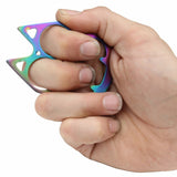 Metal Cat Buckle 2 Finger Double Knuckle Bottle Opener - Rainbow