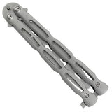 Chainlink Butterfly Knife Training Balisong - Silver, Dull No Edge Trainer