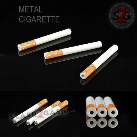 Metal Cigarette One Hitter 2" - 3" Smoking Pipe