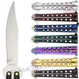 Cheap Butterfly Knives For Sale! Classic Stainless Steel Balisong w/ Rivets Flip Knife - marbled 7 colors