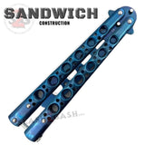 Classic Balisong Trainer 6 Hole Butterfly Knife Training Practice (RIVETED) dull - Bue Sandwich