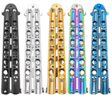 Classic 6 Hole Butterfly Knife Trainer w/ Spring Latch Practice Balisong