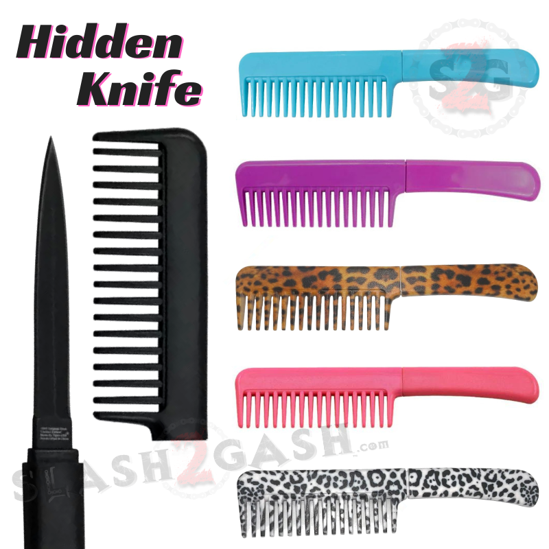 Secret Comb Comb Knife Hidden Blade Self Defense Dagger - Assort. colors – Slash2Gash