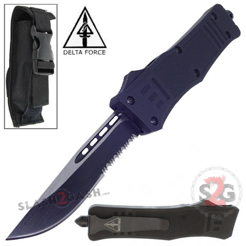 Commando D/A OTF Automatic Knife Black S2G Tactical - Drop Serrated