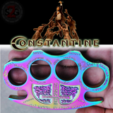 Constantine Brass Knuckles Holy Spiritus Paperweight Movie Replica Cross Buckle - Rainbow Titanium