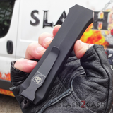 Gold Blade OTF Knife Crypt Keeper Dual Action Black Automatic S2G Tactical Switchblade Knives Dagger Serrated