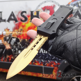 Gold Blade OTF Knife Crypt Keeper Dual Action Black Automatic S2G Tactical Switchblade Knives Dagger Serrated