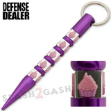 Cupcake Killer Kubotan Keychain Ninja Weapon Self Defense Stick - Purple with Pink cup cakes Womens Safety Tool