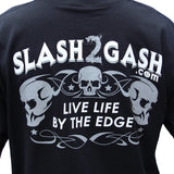 Faded Flag Skull T-Shirt 2nd Amendment Support Crew Sleeve Print Crossbones Custom slash2gash S2G