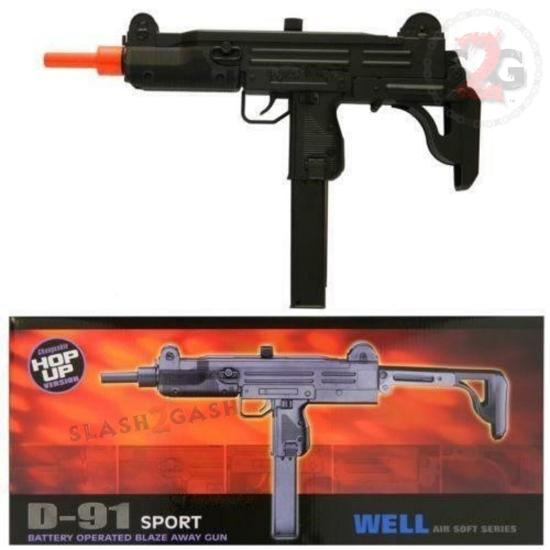 WELL D91 UZI 電動　サブマシンガン　SPORT エアソフトガン WELL D91 Airsoft Gun Electric UZI SMG Fully Automatic AEG – Slash2Gash