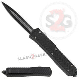 Deadly Vow OTF Dual Action Automatic Knife Black 2 Tone Double Edge