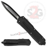 Death Blow OTF Automatic Knife Double Edge 2 Tone Blade Black Dual Action