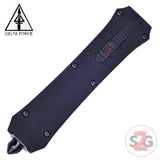 Delta Force OTF Crypt Keeper Dual Action Black Tactical Automatic Knife Spear Point Plain Switchblade
