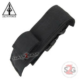 Delta Force OTF Recon D/A Black Tactical Automatic Knife Sheath - Drop Point Serrated