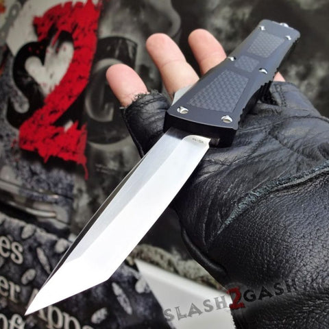 Delta Force VG-10 OTF Knife CNC T6061 w/ Carbon Fiber - Tanto Automatic Switchblade Knives