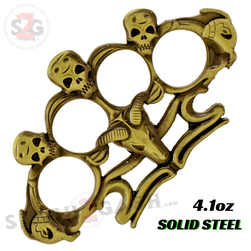 baphomet motorcycle helmet Demonic Skull Baphomet Brass Knuckle Duster Steel Paper Weight