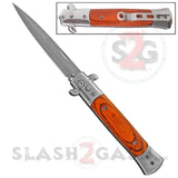 Diablo Stiletto Knife Milano Automatic Switchblade Knives 9" - Silver Rosewood
