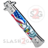 Diablo Stiletto Automatic Knife Milano Switchblade - American Flag USA Eagle