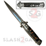 Diablo Stiletto Automatic Knife Milano Switchblade - Marble Amber Pearl