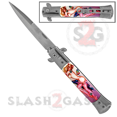 Diablo Stiletto Automatic Knife Milano Switchblade - Pinup Girl
