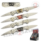 California Legal Mini Dual Switchblade Double Trouble Automatic Knife w/ Safety Lock - 5 colors
