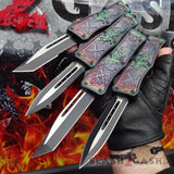 Delta Force OTF Automatic Knife Green Dragon's Fury D/A Switchblade - 4 Blades