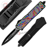 Dragon OTF Knife Titanium Rainbow Automatic Out The Front D/A Switchblade Knives