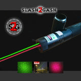 Dual Laser Pointer Pen Green + Red Military Grade 10 Miles + Star Cap + Battery + Charger 532nm