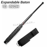 Expandable Baton Metal Police Stick w/ Sheath - 16" Inch