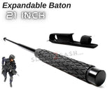 Expandable Baton Metal Police Stick w/ Sheath - 21" Inch