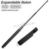Expandable Baton Metal Police Stick w/ Sheath - 32" Inch