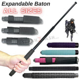 Solid Steel Baton Self Defense Night Stick Police Grade W/Sheath - Asst. colors/sizes 16" 21 26 29 32 Inch