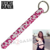 Pink Camo Kubotan Self Defense Stick Keychain Ninja Weapon - Leopard Animal Print Pattern Kubaton Women Protection