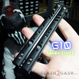 FrankenREP Butterfly Knife TITANIUM Balisong Black G10 Handle Scales - (clone) Replicant Silver Liners the one Baliplus