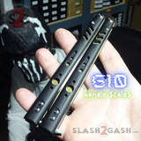 FrankenREP Butterfly Knife TITANIUM Balisong Black G10 Handle Scales - (clone) Replicant