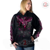 Hot Leathers Womens Unchained Heart Hooded Sweatshirt LIMITED