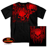 Hot Leathers Over The Top Red Tribal Skull T-Shirt Ride Fast Live Hard