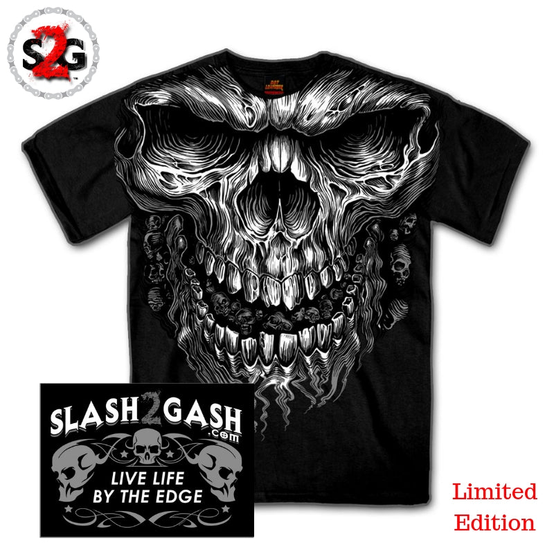 Hot Leathers Shredder Skull JUMBO Print Shirt Custom Slash2Gash