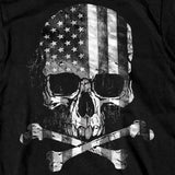 Flag Skull T-Shirt Crossbones Mens Short Sleeve American Flag slash2gash S2G