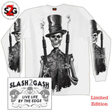 Slash2Gash Hot Leathers Stovepipe Shotguns Jumbo Print Long Sleeve Shirt Custom S2G Top Hat Smoking