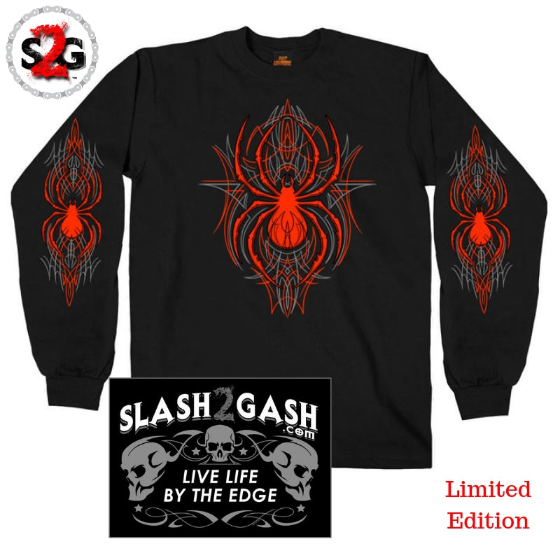 Hot Leathers Pinstripe Spider Long Sleeve Double Sided