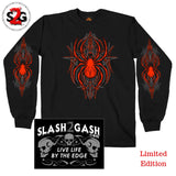 Slash2Gash Hot Leathers Pinstripe Spider Long Sleeve Double Sided TShirt Custom S2G