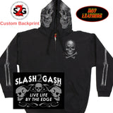 S2G Slash2gash Hot Leathers Jolly Roger Skull Hoodie Custom slash2gash Backprint
