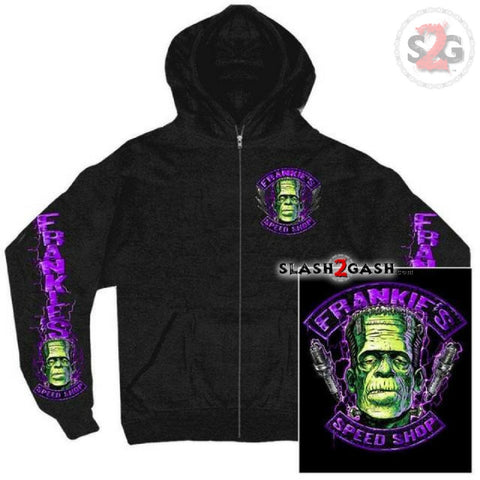 Hot Leathers Frankie's Speed Shop Zip-Up Hooded Sweat Shirt LIMITED