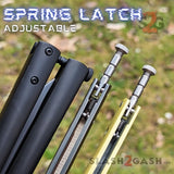 Tachyon 3 Balisong Clone Butterfly Knife Channel w/ Adjustable Spring Latch Black Grey Tan
