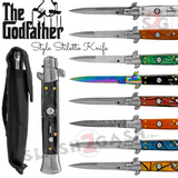 Godfather Stiletto Knife for Sale Automatic Classic Switchblade Knives - UPGRADED Spring, Best Version 21 Colors