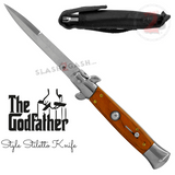 Godfather Stiletto Knife Automatic Classic Italian Style Switchblade Knives - Rosewood (BEST Spring)